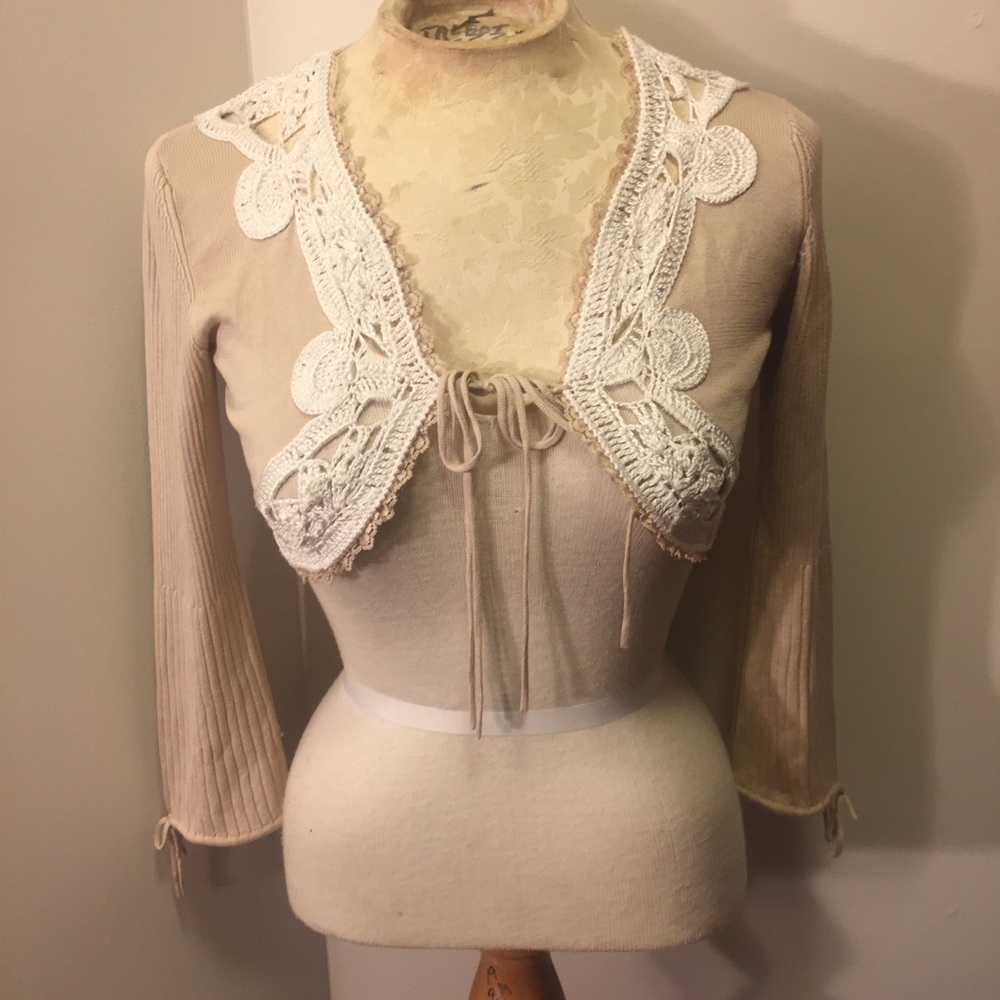 Bebe crocheted lace cardigan